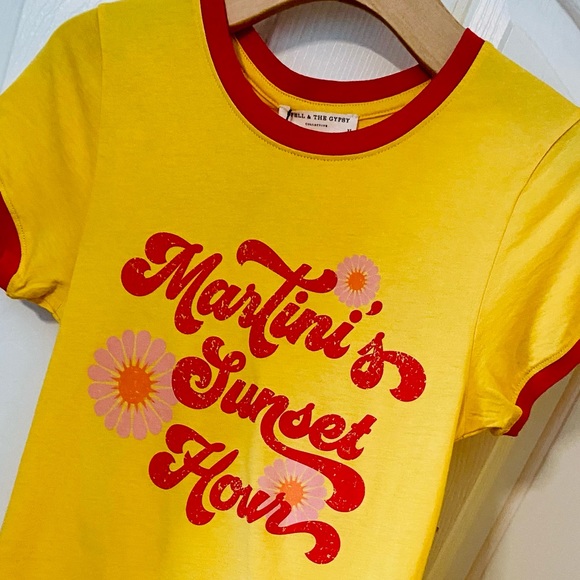 NWT Spell & the Gypsy Collective Mustard Paradise Cove Organic Shrunken Tee - Picture 8 of 13